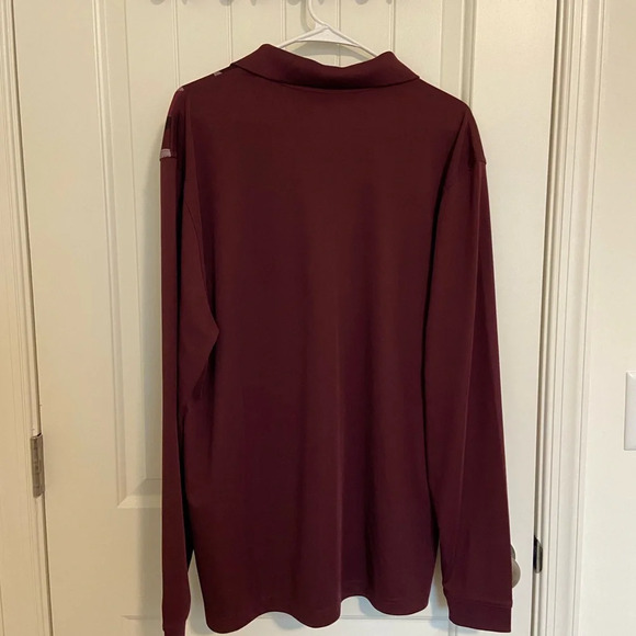 NWOT |‎ ProTour men’s cool play burgundy patterned long sleeve polo — large - Picture 6 of 6